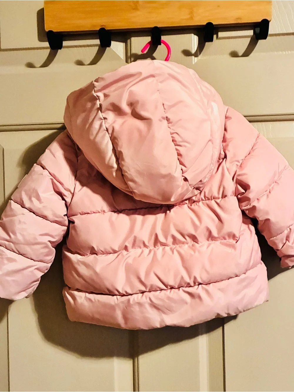 GAP Baby Toddler Girl Pink Puffer Coat Jacket with Hood. 18-24M. Fall. Winter.